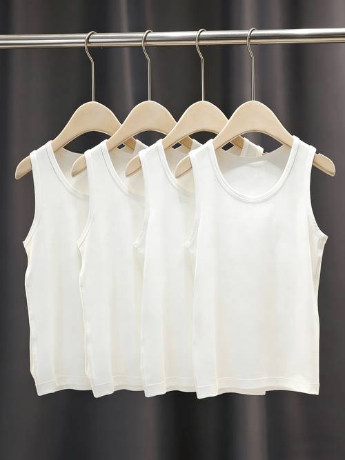 4pcs boys sleeveless tank tops soft breathable modal kids undershirts basic summer vests for little boys casual layering shirts