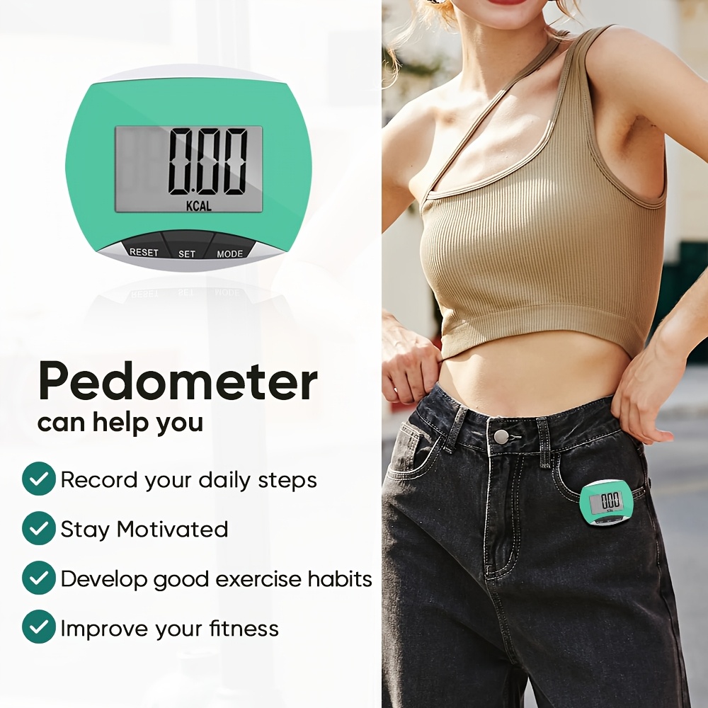 Large LCD Step Counter with Calorie Distance   - Portable Digital Pedometer for Fitness, Exercise, and Outdoor Activities - Blue LCD Display, Batterypowered, Battery-Powered, Exercise  , Modern Fitness Gear, Batteryoperated Device