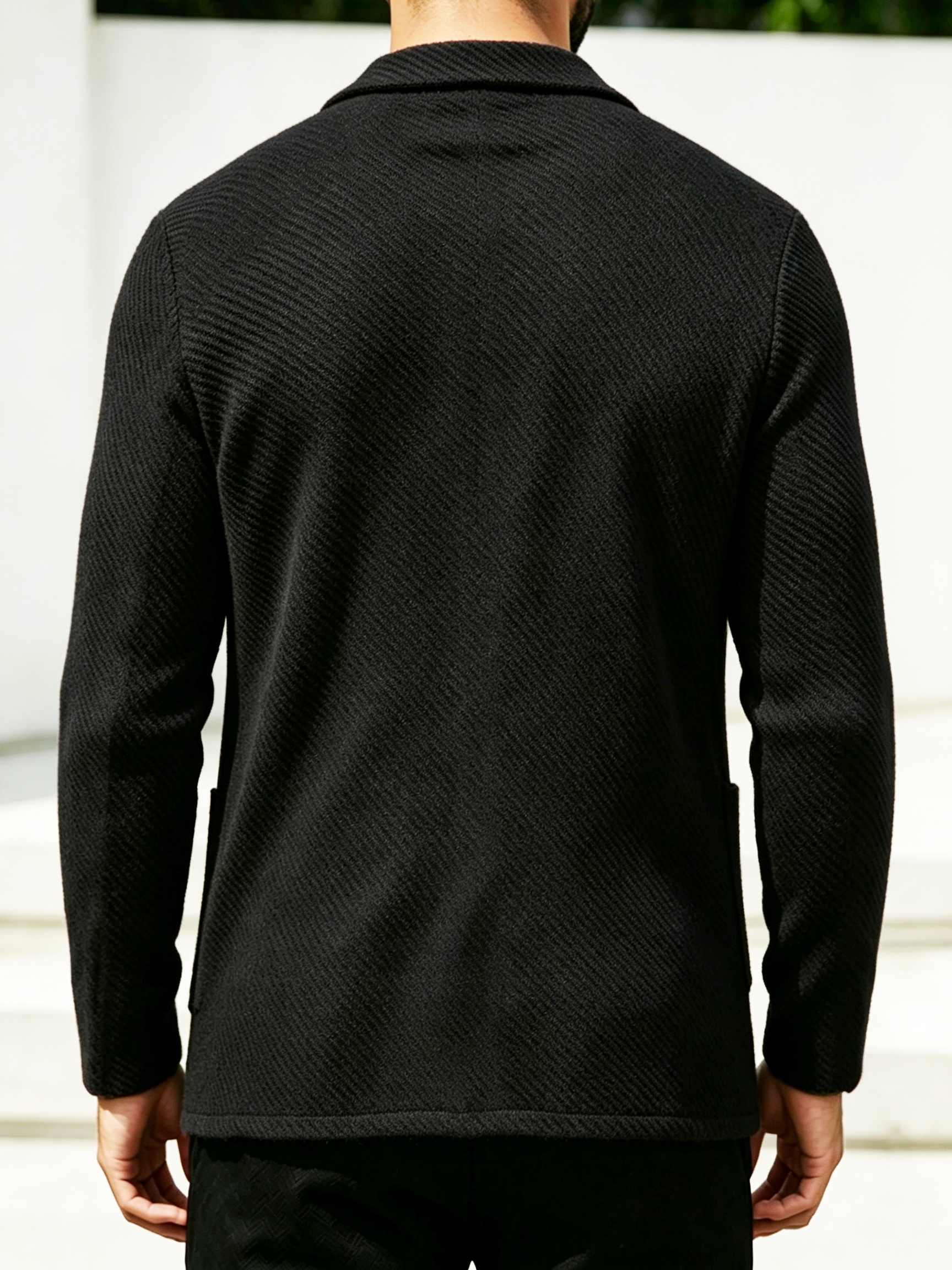 mens autumn winter casual   collar knit sweater jacket cardigan knit twill texture outerwear single button design solid color easy   suitable for casual   and business  