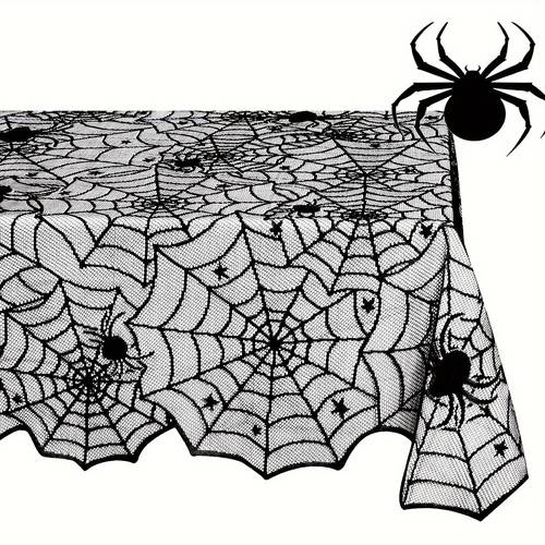 halloween wedding decorations summer decoration garden decor for outside outdoor decor chrismas black lace spiderweb tablecloth halloween cobweb decor with spiders for fireplace mantle kitchen and party table setting