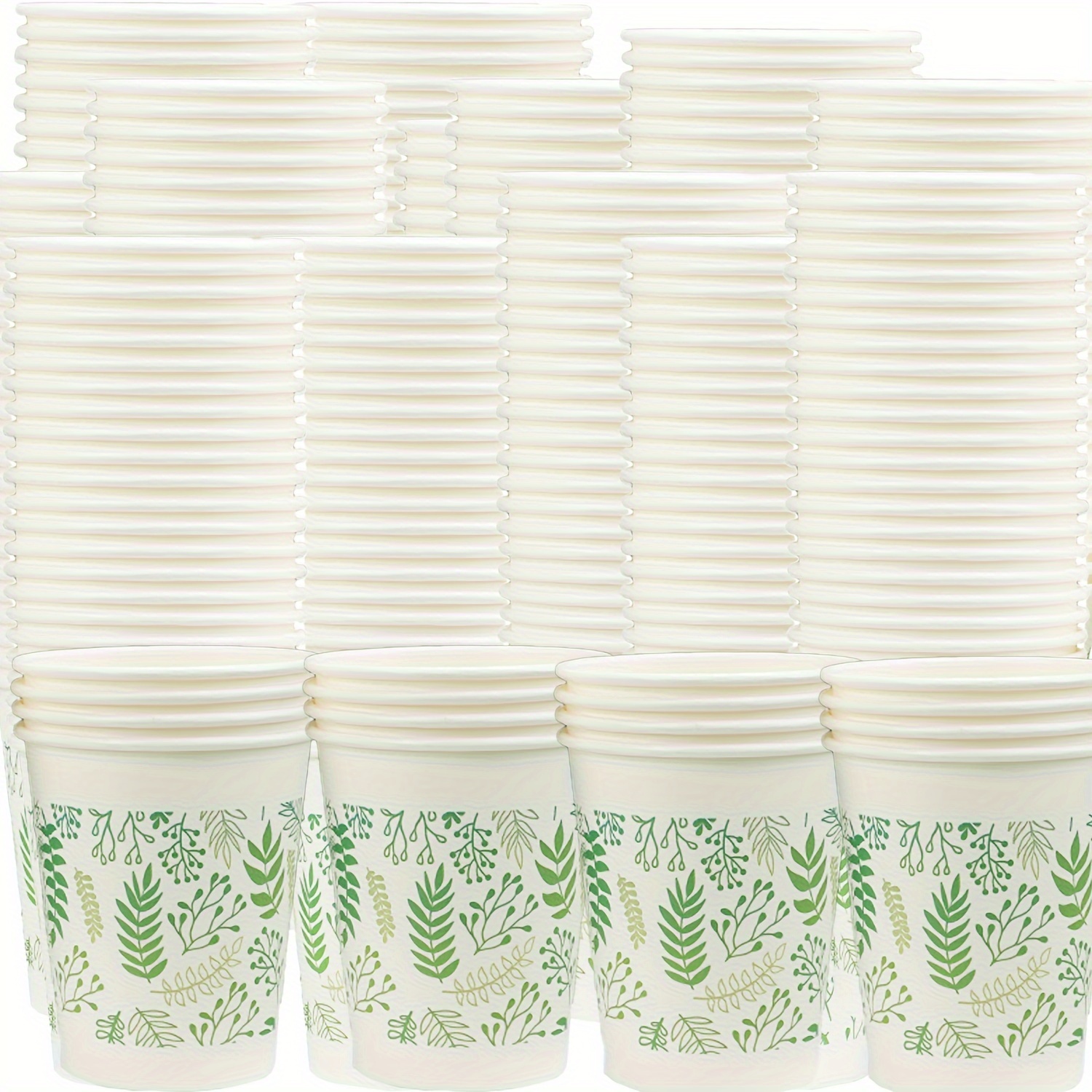 

20/40pcs 250ml/9oz Green Grass Print Disposable Paper Cups, Coffee Cups, Birthday Party Cups