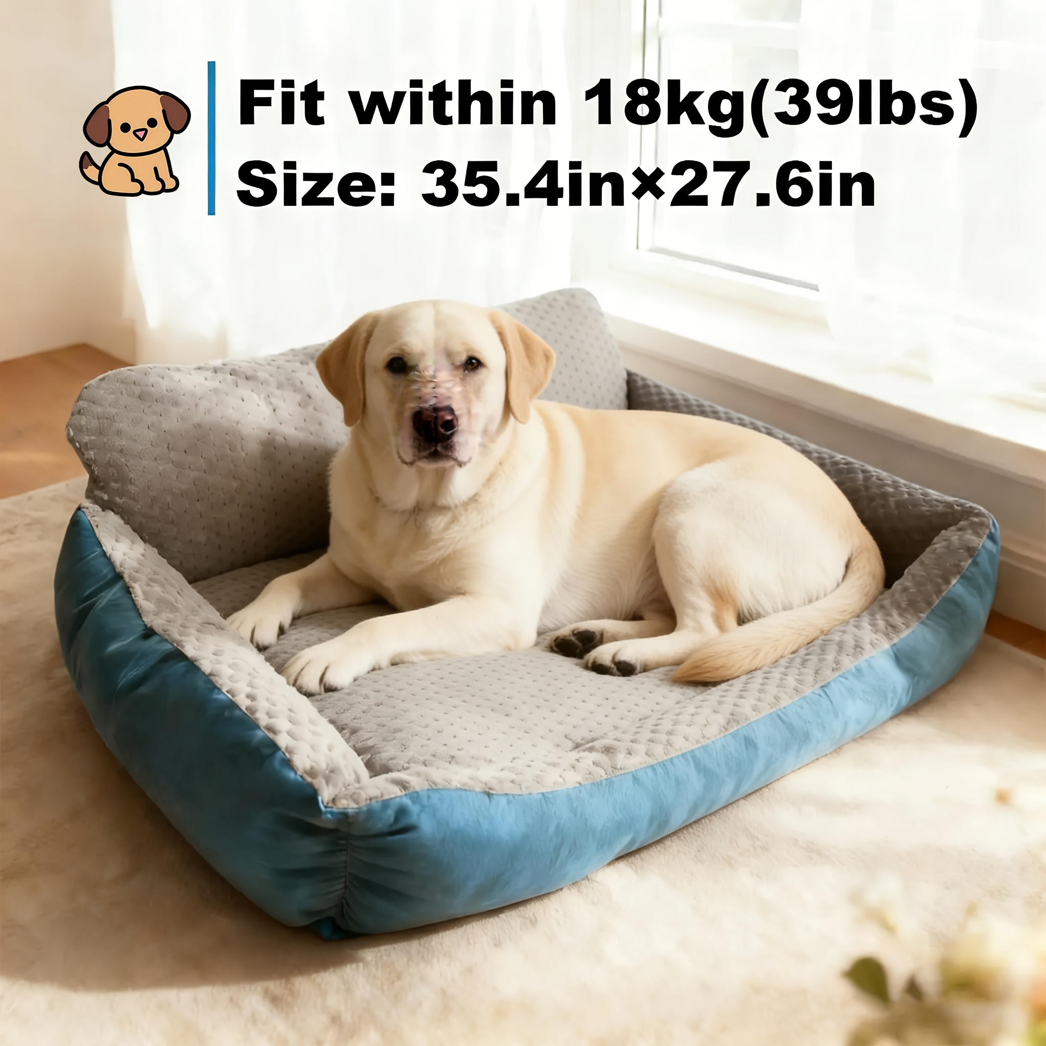 Indoor Comfortable Dog Cage Mat, Winter Warm Dog Bed, Golden Retriever Pet Sleeping Mat, All-Season Large Dog Sofa, Dog Mat