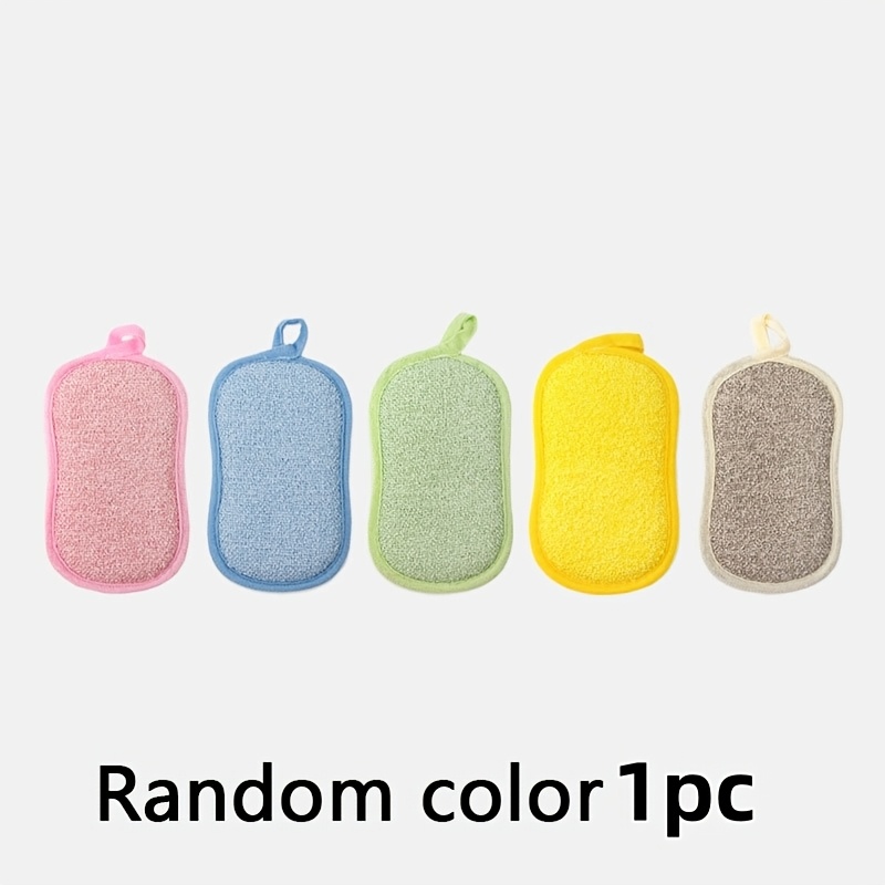 Multi-functional Sponge Scrubber, Washable And Reusable, Does Not Shed Easily When Scrubbing Pots And Dishes . Suitable For Kitchen, Toilet, And Bathroom Cleaning. Random Color