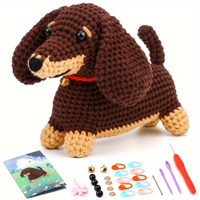 

Diy Dachshund Dog Crochet Kit For Beginners - Cotton Amigurumi Crochet Animal Set With Video Tutorials, Complete Craft Supplies & Step-by-step Instructions - All Seasons Handmade Crochet Project Kit