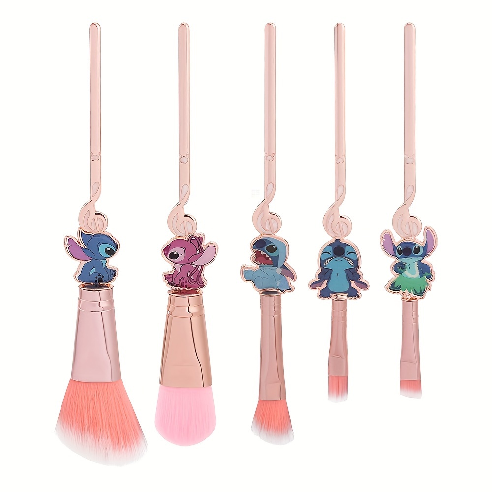 

Stitch Anime Cosmetics Brushes Eyebrow Lip Smudge Loose Powder Cartoon Scrump Makeup Brush Set Beauty Tool Gift - Gift Set Mother's Day Gift