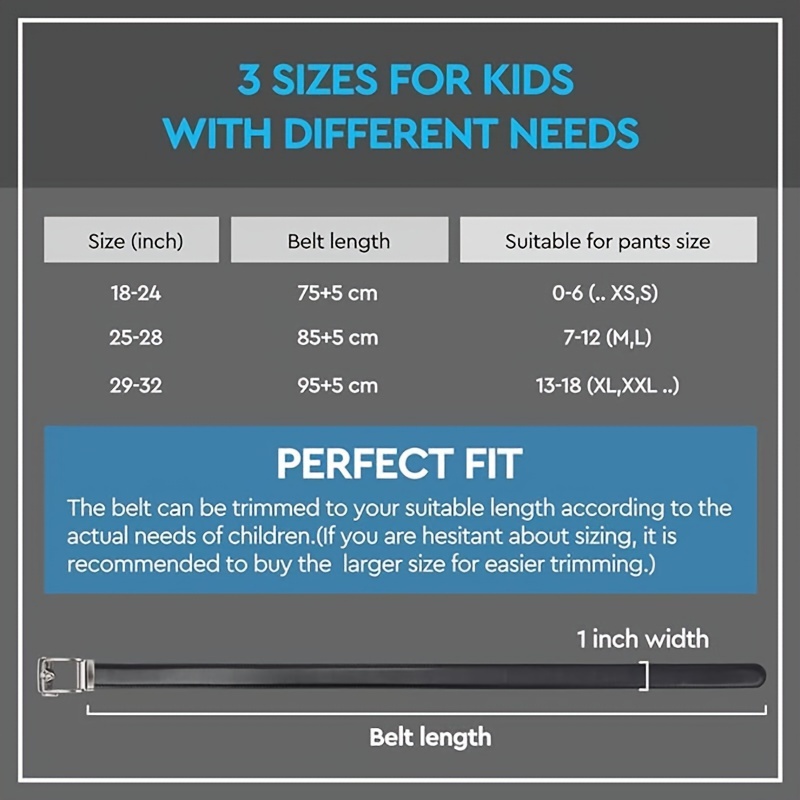 belt sizes for boys