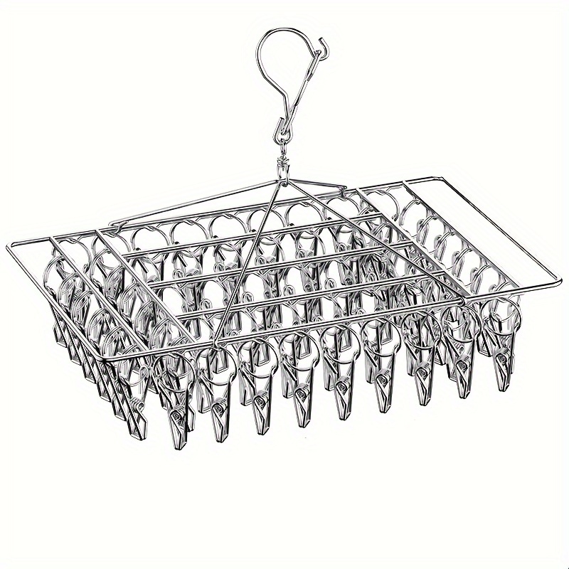 TEMU Stainless Steel Sock Drying Rack - Polished , Single Layer Clothes Hanger For Retail Display And Home Use