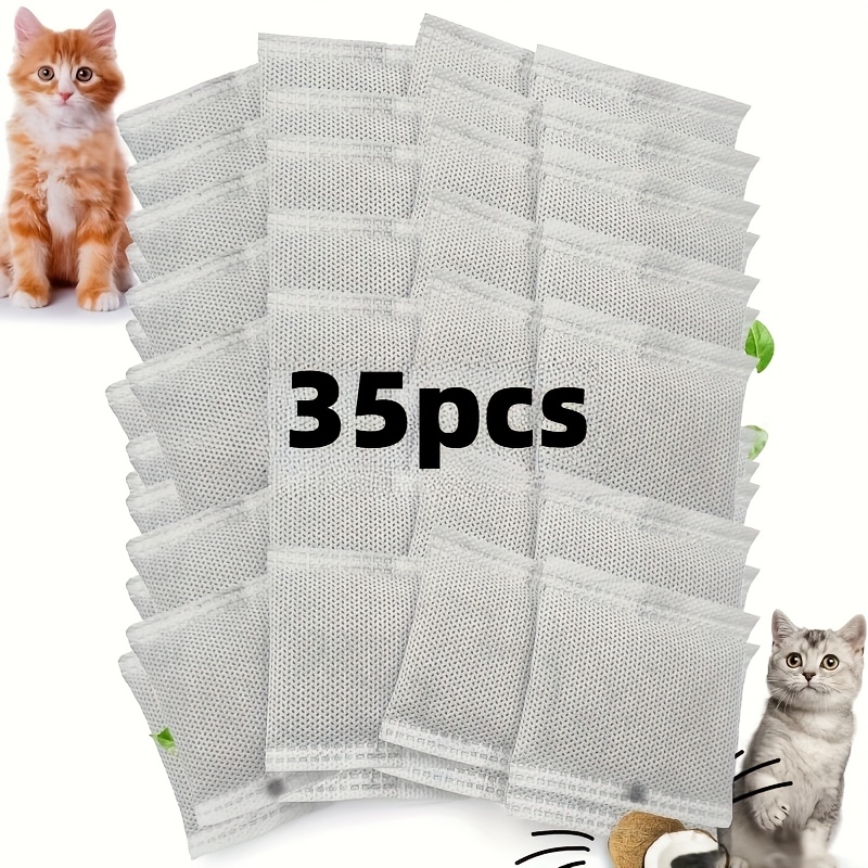 TEMU 35 piezas de activado desodorizante individualmente, portátil para uso, específicamente para cajas de arena para gatos, activado purificador de