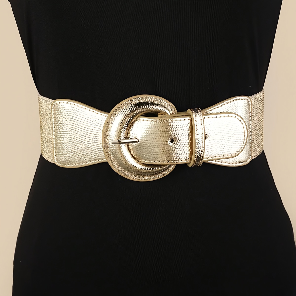 Bohemian Style Croc Pattern Belt w/ Drawstring Elastic Waistband