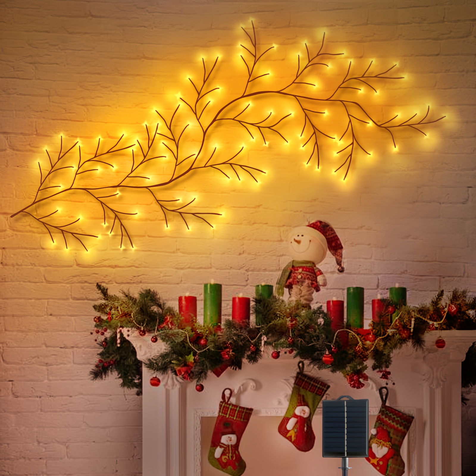 1pc, 8 Mode Solar Vine Light With Branches, /71in Warm White String Light, Decorative Lighting For Garden, Patio, Courtyard, Wedding Centerpiece And Home Decor Applications (includes Battery)