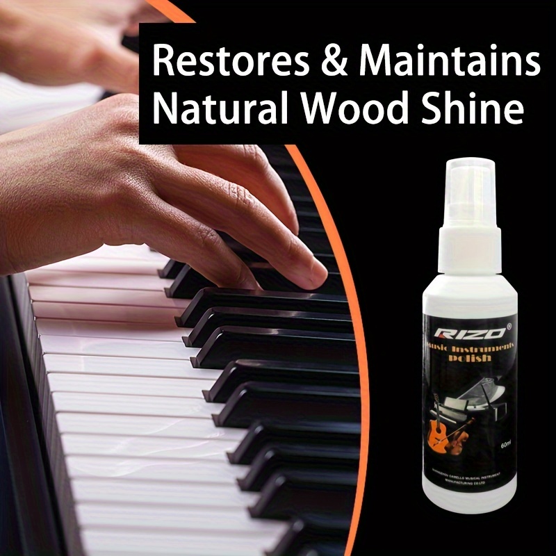 

Music Instrument Polish: Restores & Maintains Shine - Suitable For Guitar, Ukulele, Violin, , And Erhu - Includes 60ml Bottle And Cleaning Cloth