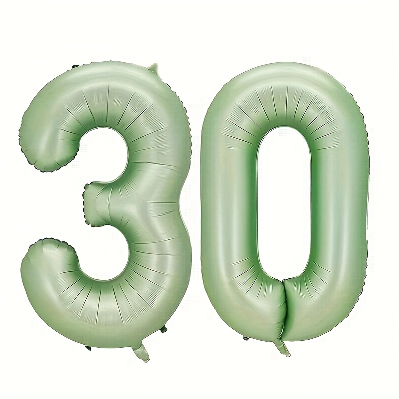 2pcs 30th Birthday Party Aluminum Foil Balloon Set, 40-inch Olive Balloons, Camping Theme Decorations, Graduation Bride Gift, Wedding And Birthday Party Supplies