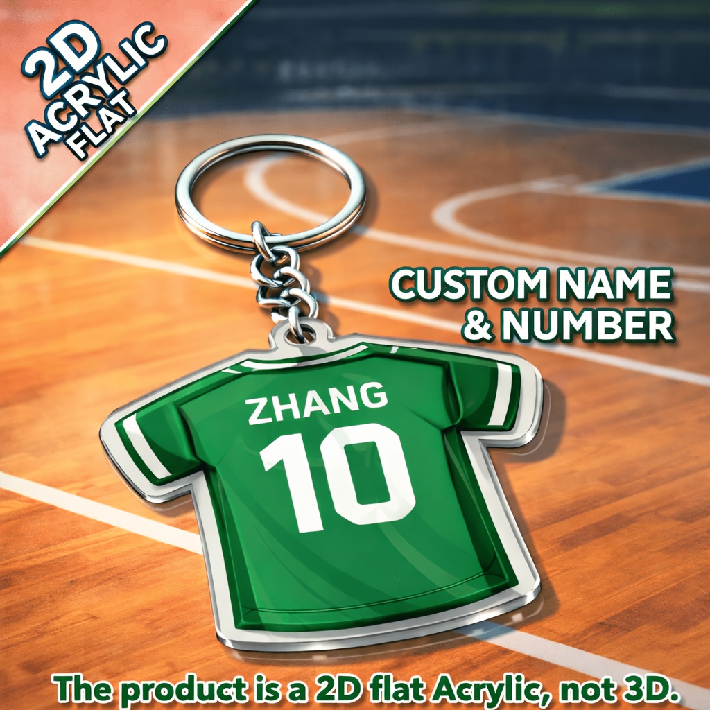TEMU [2D Flat] [2D Flat] Portachiavi Acrilici Personalizzati con Maglie da Calcio 2D Flat, Personalizzati con Nomi e , un Regalo per i di Calcio