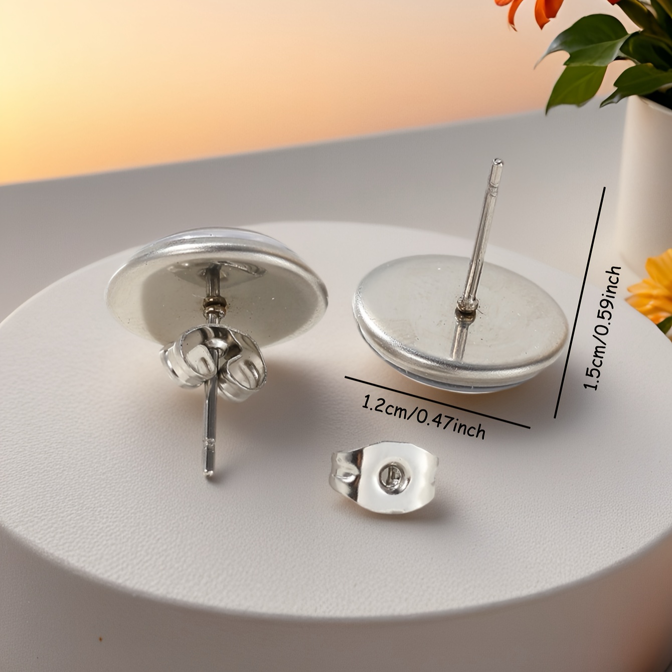Women's Elegant Stainless Steel Silvery Iris Earrings, Casual & Party