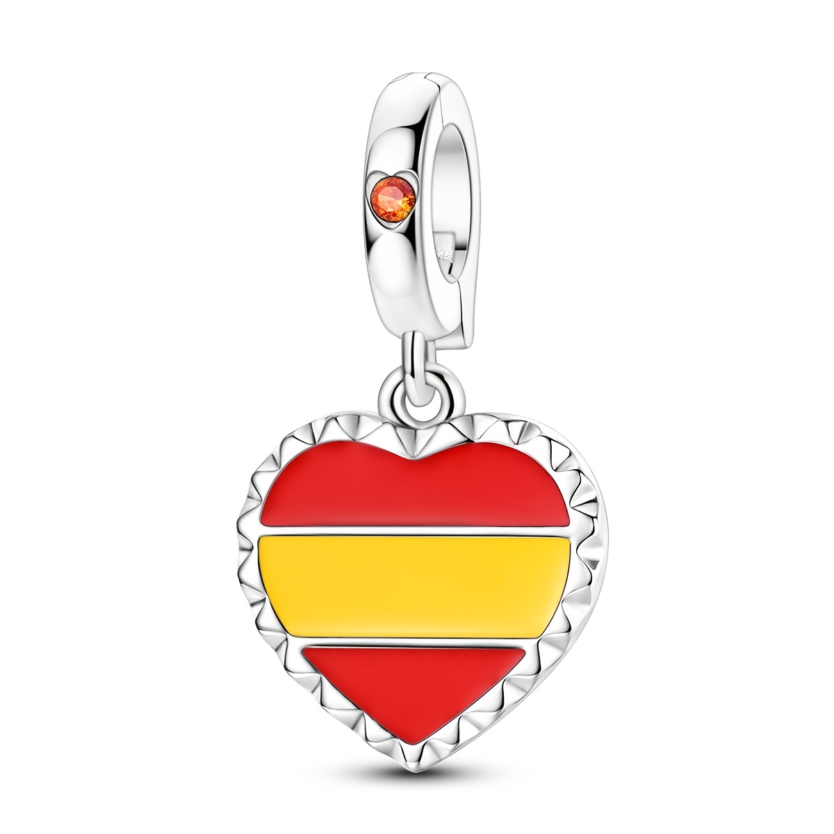 TEMU 1pc Platinum Plated Creative Spanish Flag Universal Charm Fits Original Bracelet Necklace Beads For Jewelry Making, For Men Women Daily Jewelry