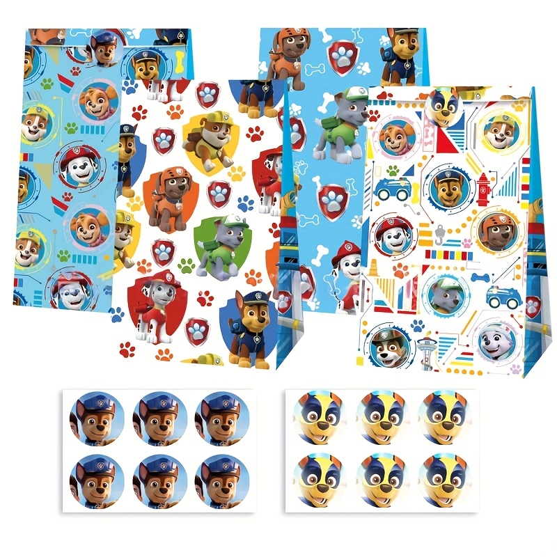 Image of Gift For Her/him 24pcs Paper Bag Sticker Set, Essential Party Decorations, Featuring Cute Cartoon Characters, Party Gift Bags, High-quality Paper Bags, And Creative Sealing Stickers