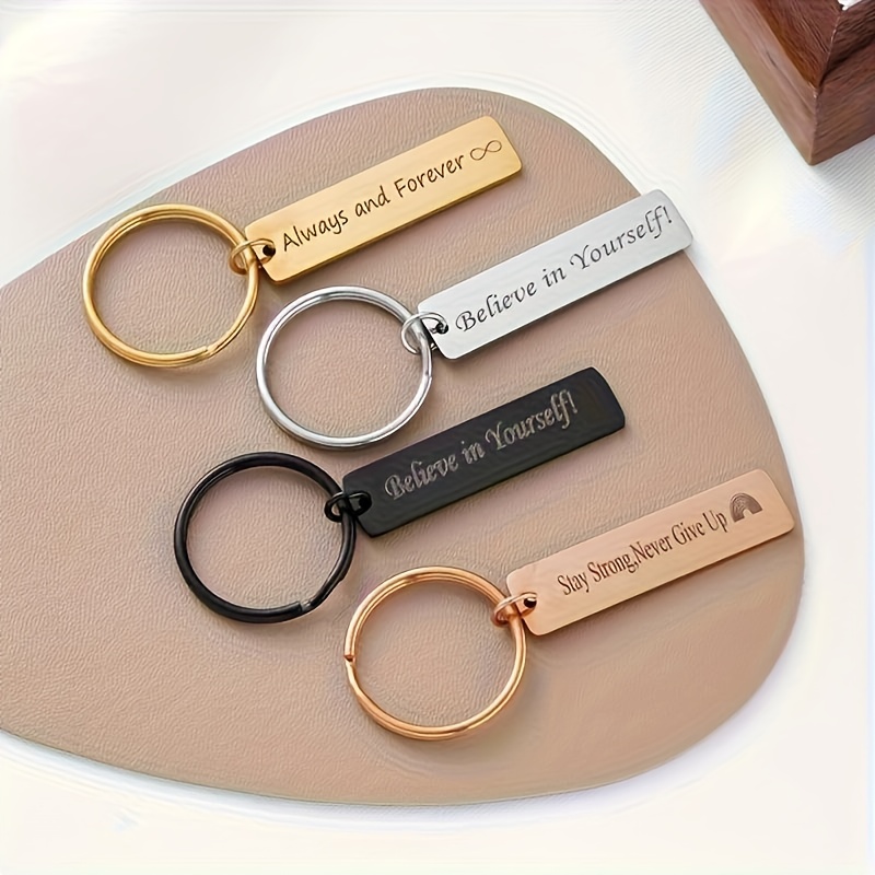 TEMU 1 Personalized Custom Keychain, Custom Name, Letter, And Number Keychain, Stainless Steel Nameplate Custom Name Keychain For Men And Women, For