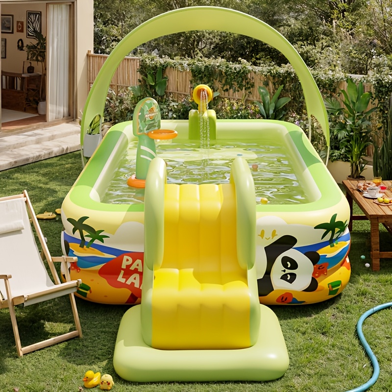 three layer reinforcement large inflatable swimming pool quickly set up   print suitable for courtyard party vacation   for indoor and outdoor use portable and durable     for summer carnivals   sizes  
