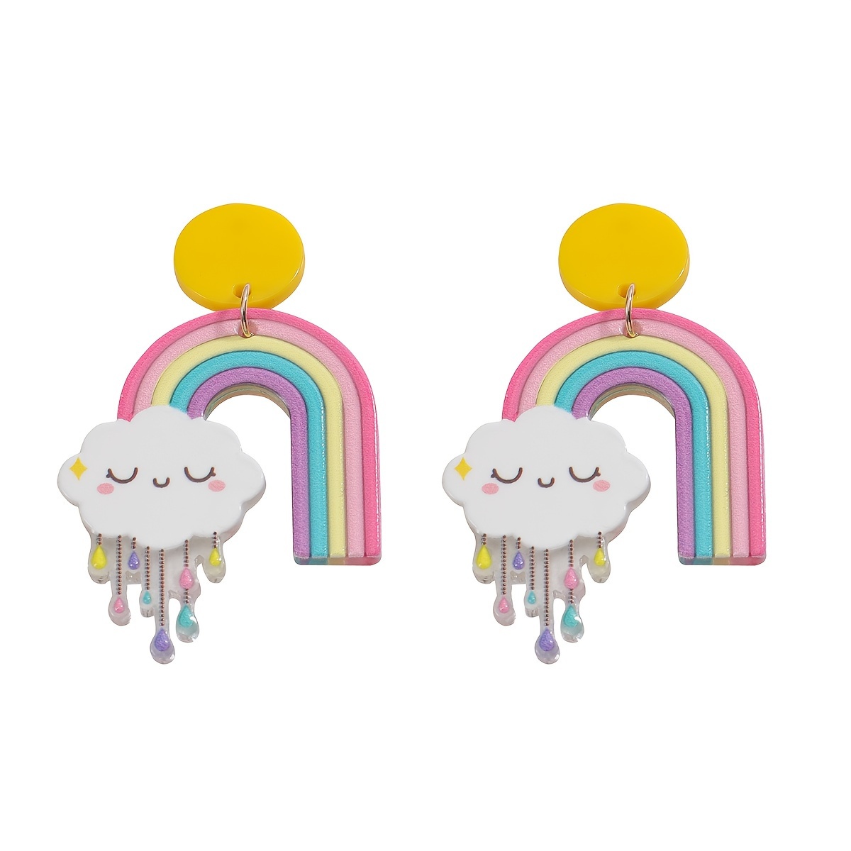 Cartoon Earrings, Creative Cute Printed Acrylic Drop Earrings