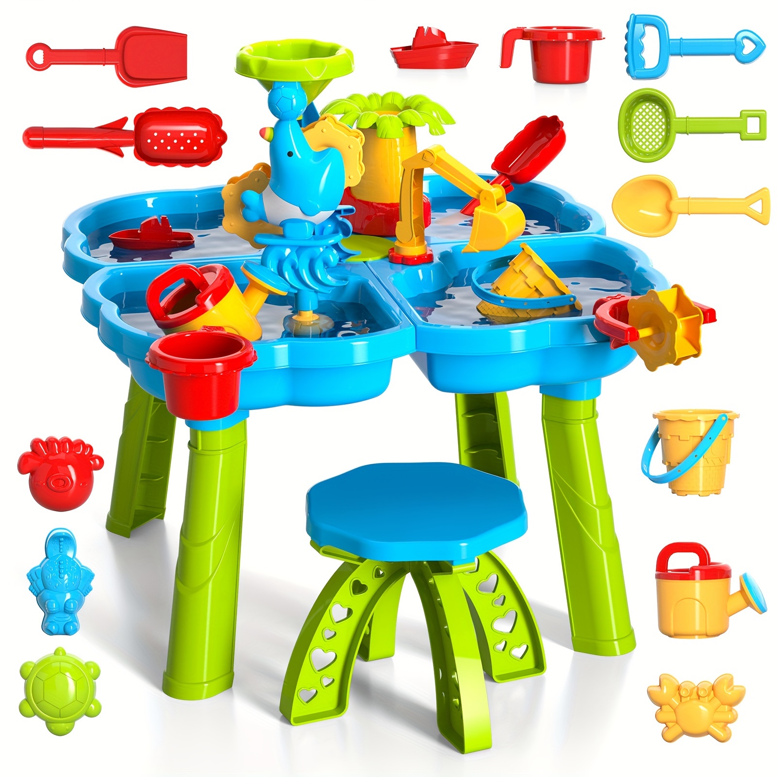 TEMU Water And Beach Clover Shape Table Toys, Summer For Toddlers Children Boys And Girls