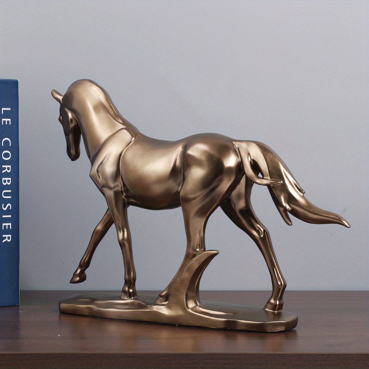 1pc of vintage Bronze Standing Horse Craft Statue Decoration, Suitable for Home Entrance Feng Shui Holiday Decor, Ideal for Housewarming Celebrations, Father'S Day, And Thanksgiving Gifts
