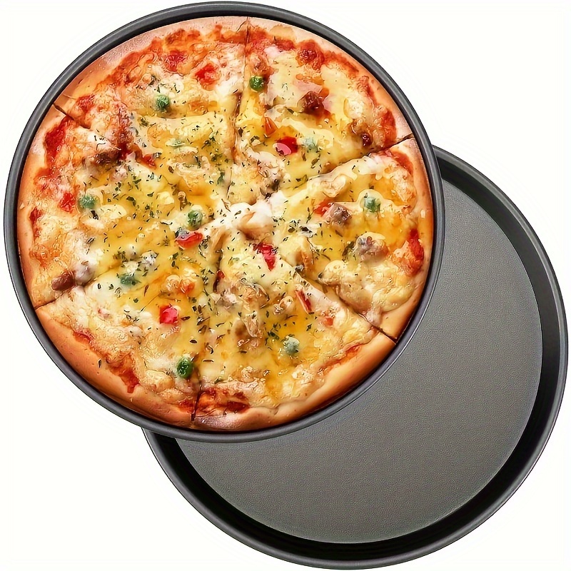 

2-piece 10" Non-stick Carbon Steel Pizza Pan - Perfect For Baking, Tarts & Cakes | Durable Oven Safe Kitchen Accessory Pizza Baking Pan Pizza Oven Accessories
