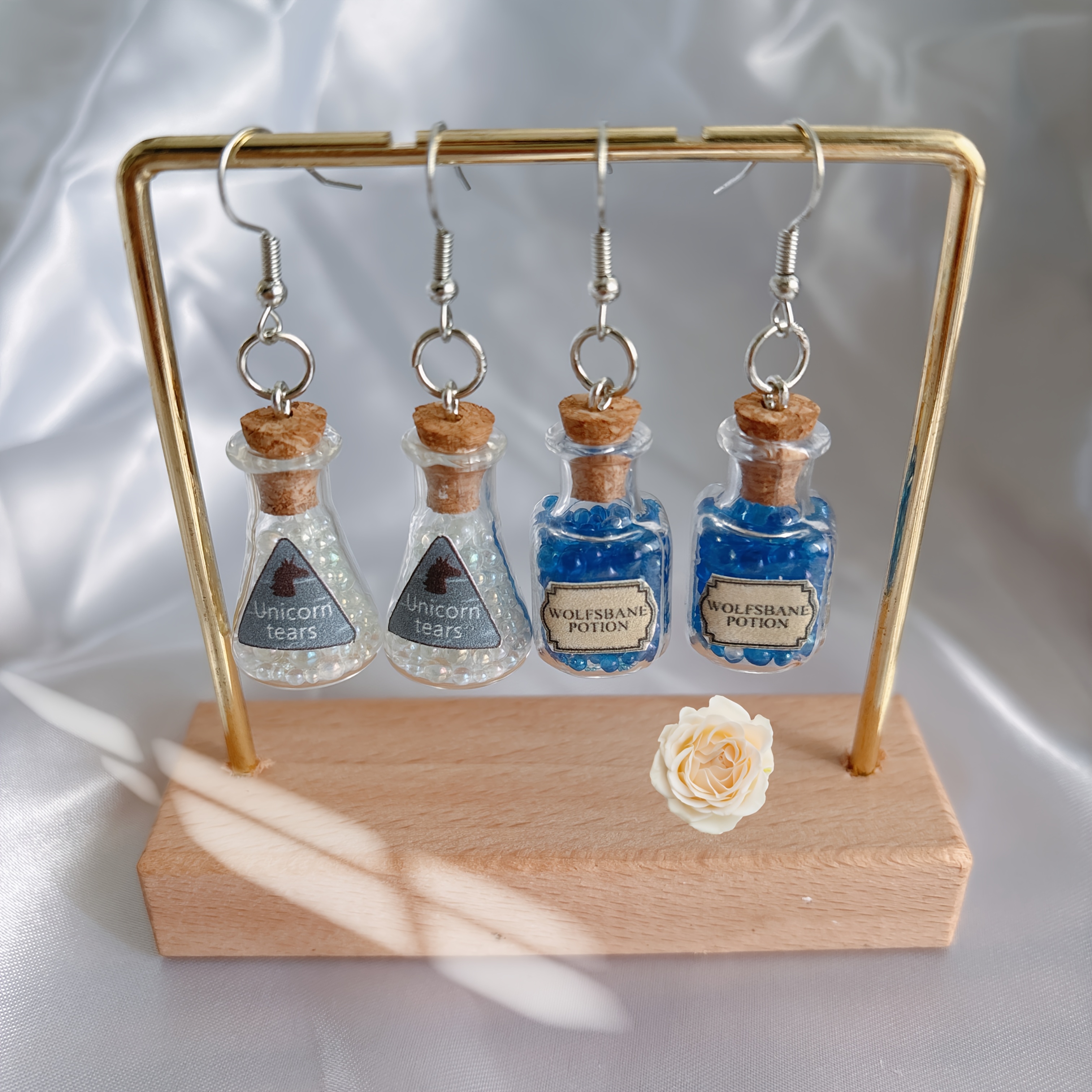 Image of 2-pairs Mini Fun Bottle Earrings Set,cute Bottle Earrings,perfect For Parties & Gifts