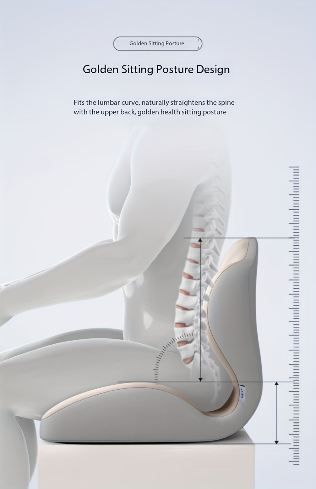 Memory Foam Integrated Seat Cushion, Ergonomically Designed, Raised Back, Hollow And Breathable, Office Chair Cushion, Buttock Cushion, Suitable For A Variety Of Scenarios.