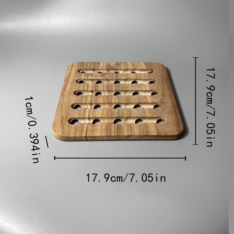 TEMU Coussin d'isolation en bois d'acacia, dessous de plat en bois , coussin de pot antidérapant, support de vaisselle et , accessoires de cuisine,