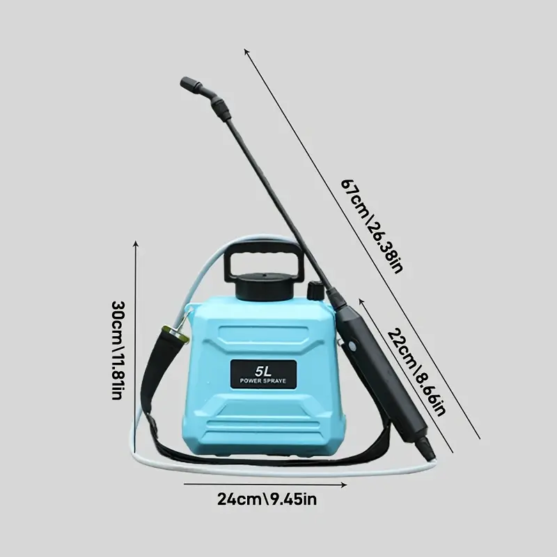 Viitech Pulvérisateur à Pression à Batterie 7L - Pulvérisateur Électrique Jardin Avec 3 Buses Rechargeable Bleu Clair
