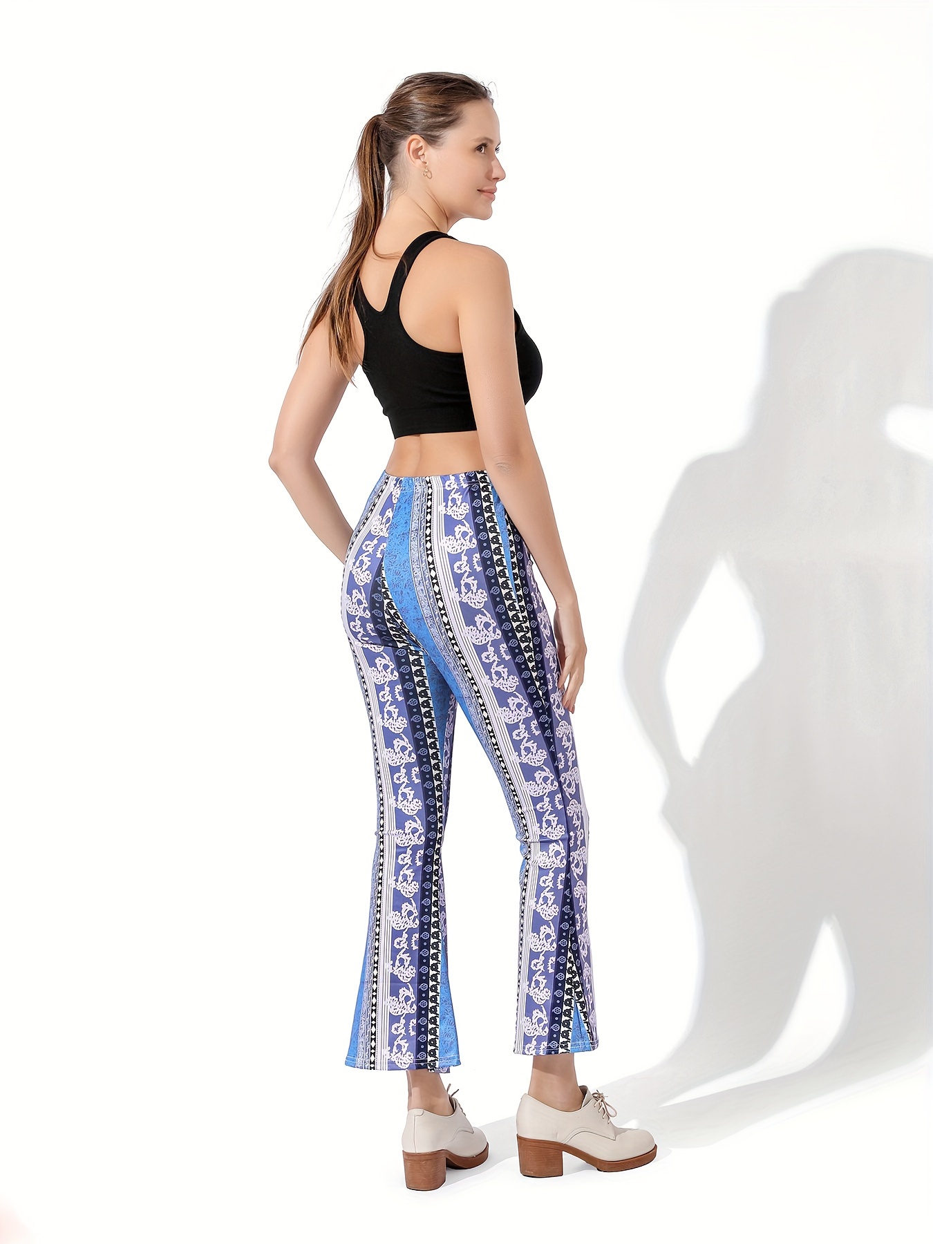 Yoga Pants Boho Stretchy Bell Bottom Pants Women's Boho Stretch Flared Yoga  Pants Chic Temu Canada