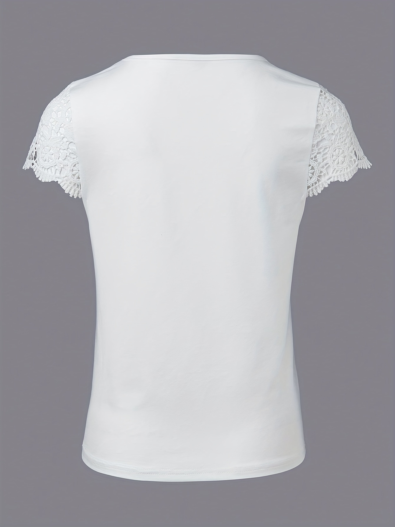 Women's Soft Pink V-Neck T-Shirt - Elegant Lace Trim Blouse, Machine Washable Everyday & Formal Tops for Women, Versatile Top, Feminine Style, Breathable Top, Stylish Top, Summer Wardrobe