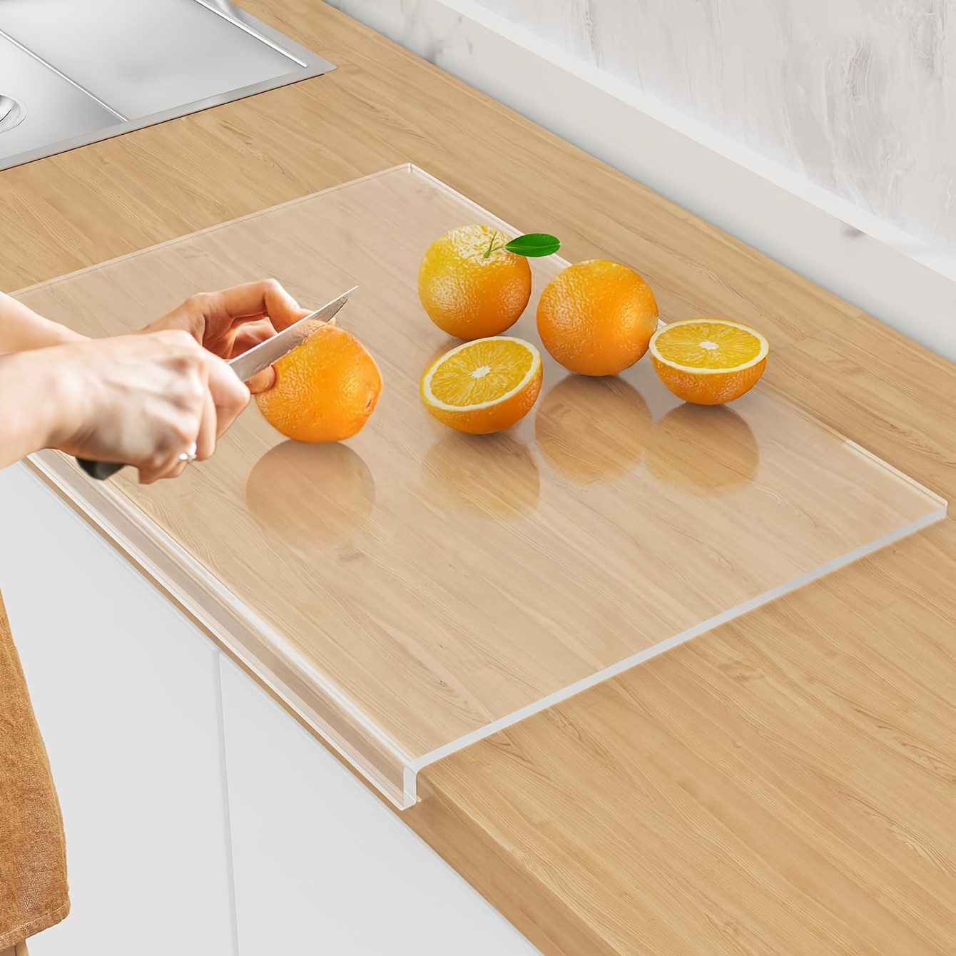 

Square Pet Acrylic Cutting Board For Kitchen - Solid Color Countertop Protector With Lip - Hand Wash Only, Non-textile Mat - Ideal For Graduation Gift, Preparing Fruits & Vegetables