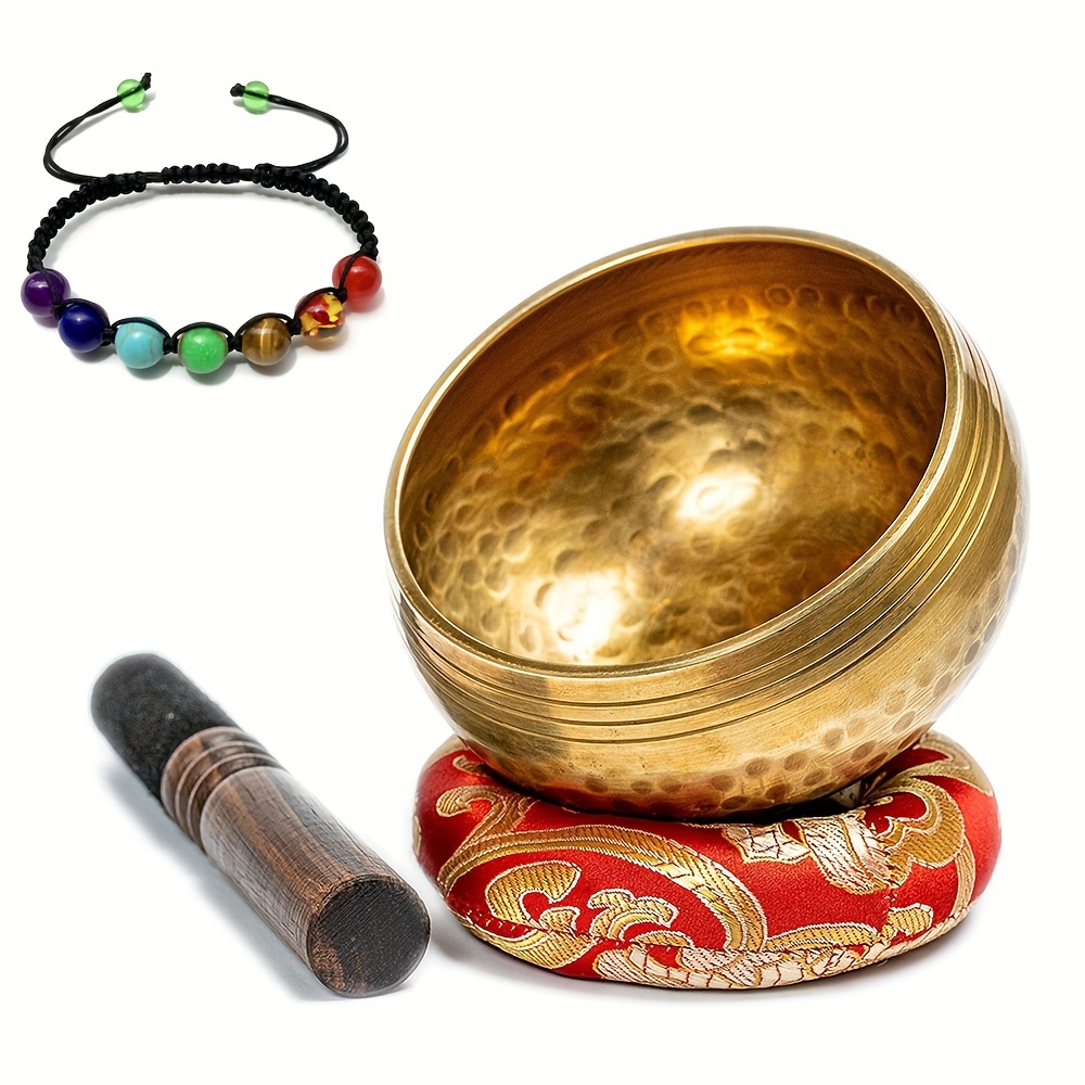 

Authentic Nepalese Singing Bowl For Meditation And Sound Therapy - 9.8cm/3.86in, Handcrafted Copper Bowl With Mallet