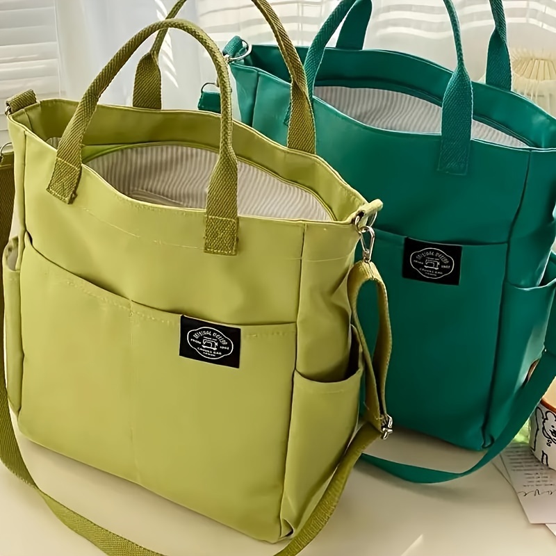 casual large capacity shoulder messenger bag solid color versatile tote bag commuter portable handbag