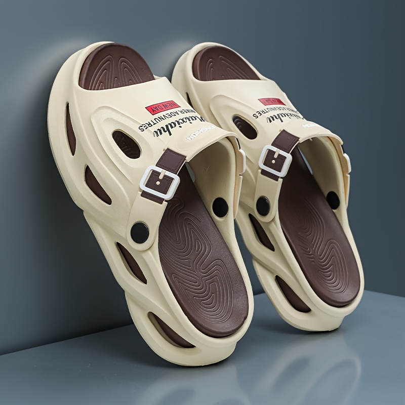 mens summer slip on slippers with anti slip eva thick sole dual purpose outdoor and casual beach sandals for driving Product details 11