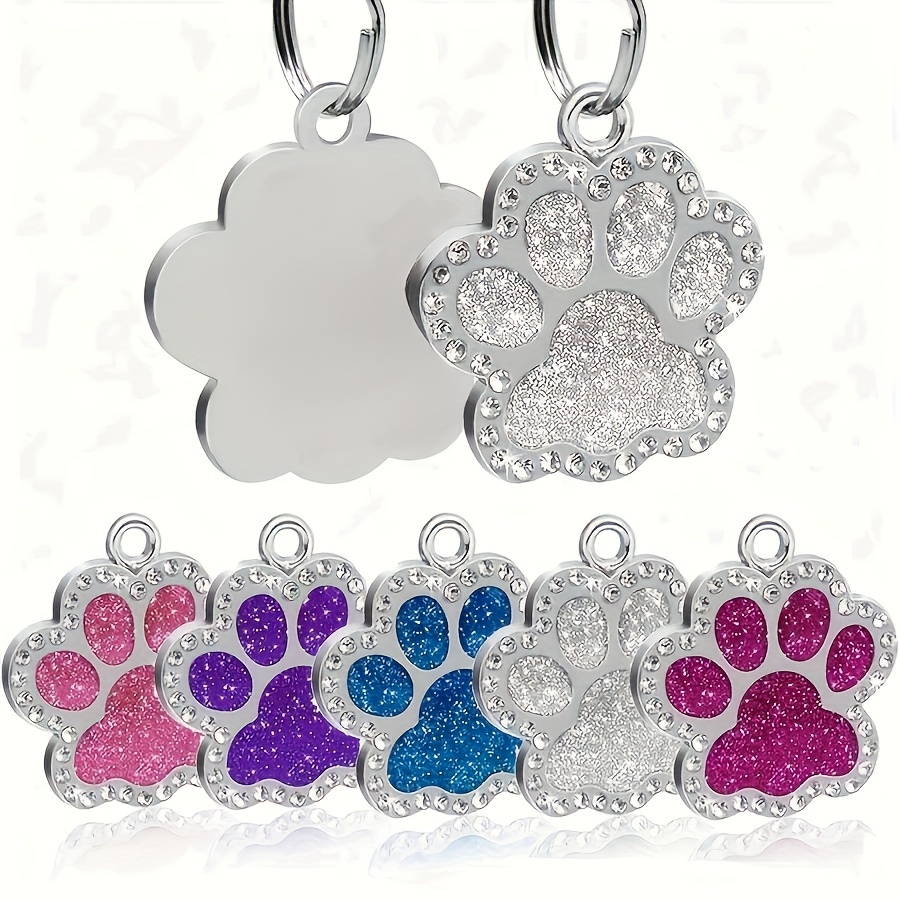 TEMU Custom Engraved Pet Id Tags With Flashing - Durable Alloy, Personalized For With Name & Phone Number - Stylish Metal Collar Accessory, Anti-lost