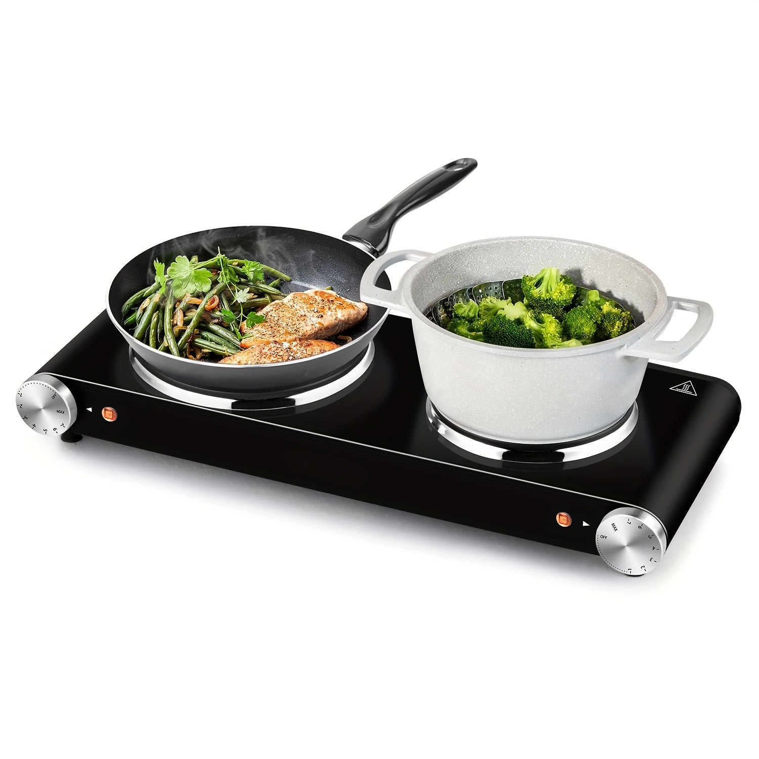 Dual Zone Induction Cooktop with 1500W+1000W Fast Heating, 2-Zone Electric Stove with Independent Temperature Control, Stainless Steel & Cast Iron Heating, Portable Induction Hob with Digital Display & Precise Dial, Compatible with All Pans (Gas/Electricity), Ideal for Home, Camping, RV, Boat - UK Plug (220V) - Ideal Gift for Housewarming, Birthday, Christmas, Induction Cooktop, Induction Cooktop Portable, Induction Stove Portable, Induction Cooker, Induction Stove Top