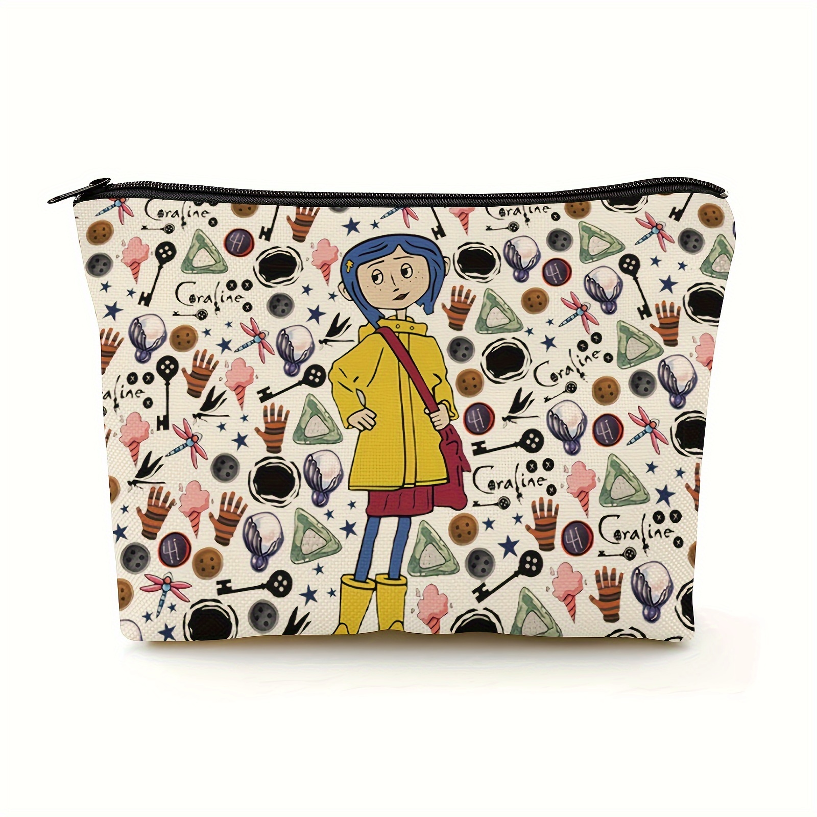 

Women's Polyester Cosmetic Bag With A Horror Cartoon Movie Design, Travel Cosmetic Bag With Zipper, , Fragrance-free, Accessories