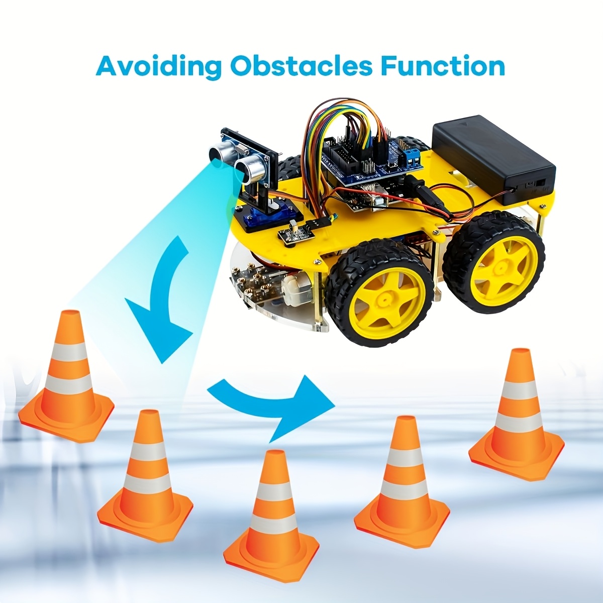 LAFVIN Pramoninis Robotas 4WD Daugiafunkcis Robotas Rinkinys DIY Išmanusis Robotas Rinkinys A-duino Programavimo Rinkinys