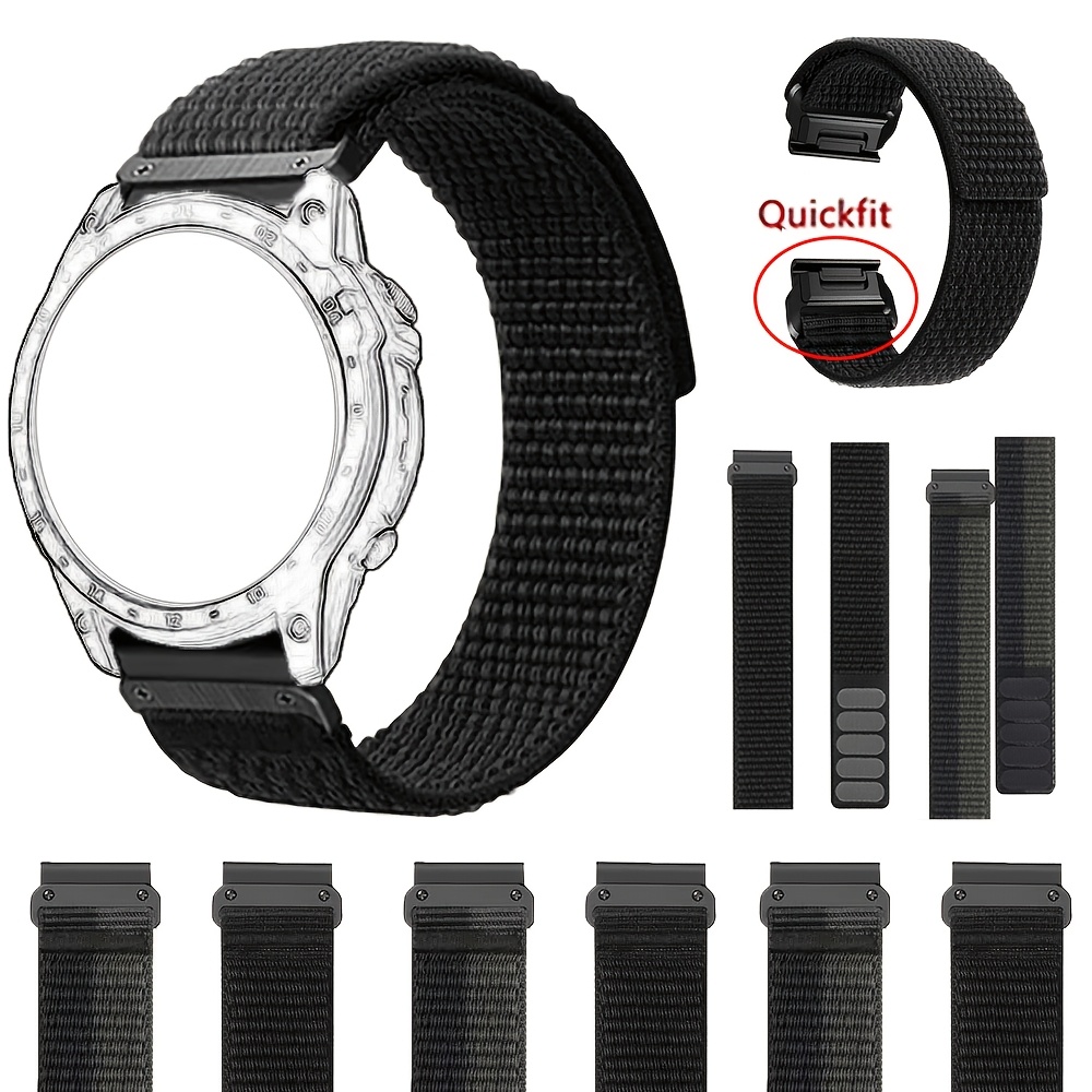 

Bracelet en Nylon à Dégagement Rapide de 26mm pour Montres Garmin - Ajustable, Léger & Confortable pour Fenix 8-51mm/7X/6X/6X PRO/5X/5X /3 3HR, Enduro 2/3, 7/// MK1/MK2/MK2i - Accessoire Élégant