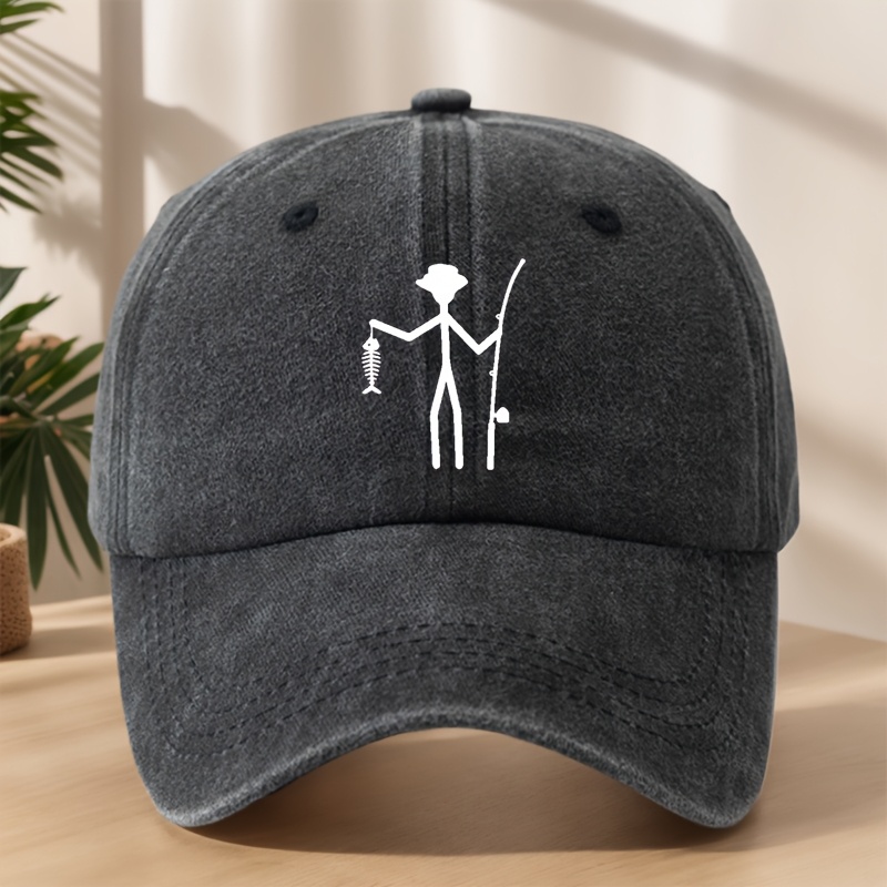 E-shop Kreative Design Print Baseball Cap Klassische gewaschene Vintage Duckbill Mütze Weiche Bequeme Schweißabsorbierende Atmungsaktive Mütze Outdoor