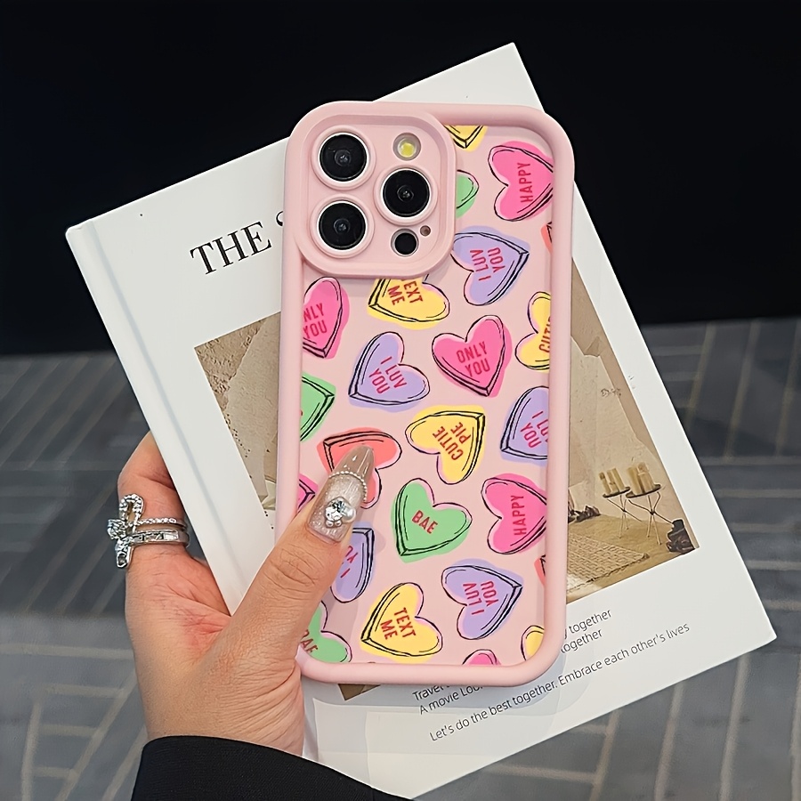 

1pc Pink High Bamboo Phone Case That Expresses Love, Featuring Shockproof And Ultra-thin Protection, With Camera Lens Protection, Compatible With Iphone 11/12/13/14/15/16/x/xr/xs/plus/pro Max.