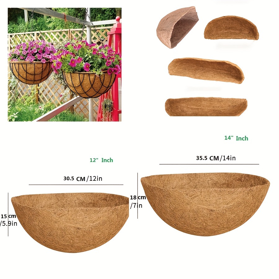 

1 Pack, Coconut Mat Coconut Palm Mat Lining Coconut Palm Rui Coconut Palm Flower Basket Mat Semicircle Manger Round Flower Pot For Indoor Outdoor Garden Supplies