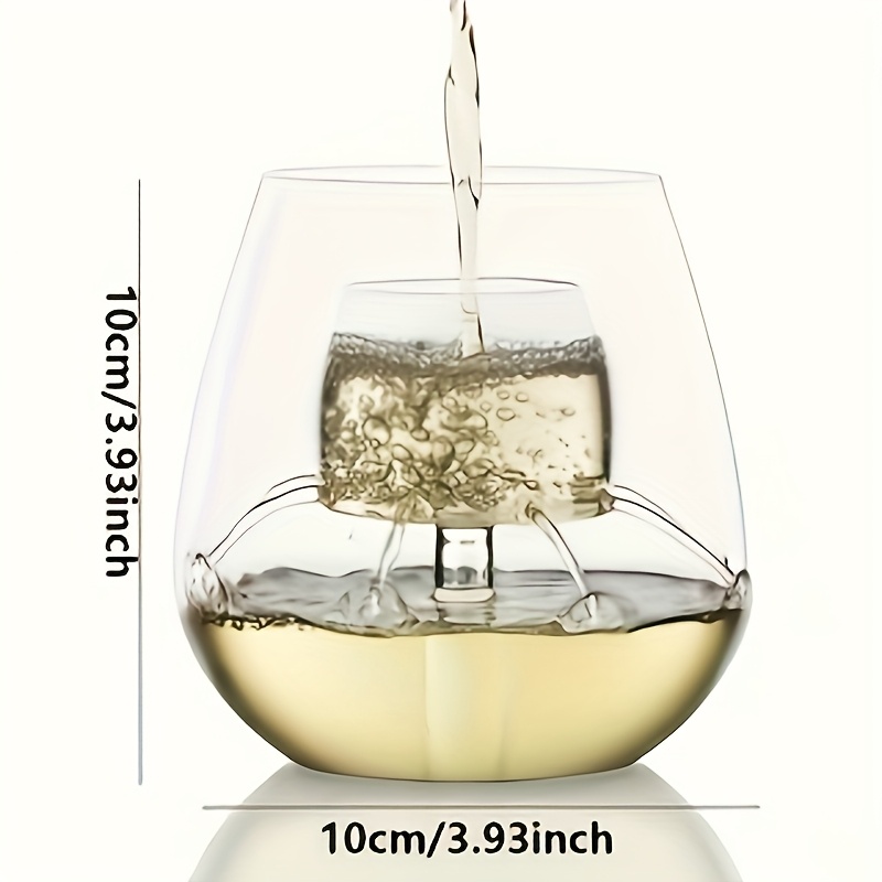 TEMU Automatic Aerating Wine Glass | 7oz Clear Glass Stemmed Wine Cup | 8-hole Fast Aerating Drip-free Wine Glass For Home Parties & Tasting |