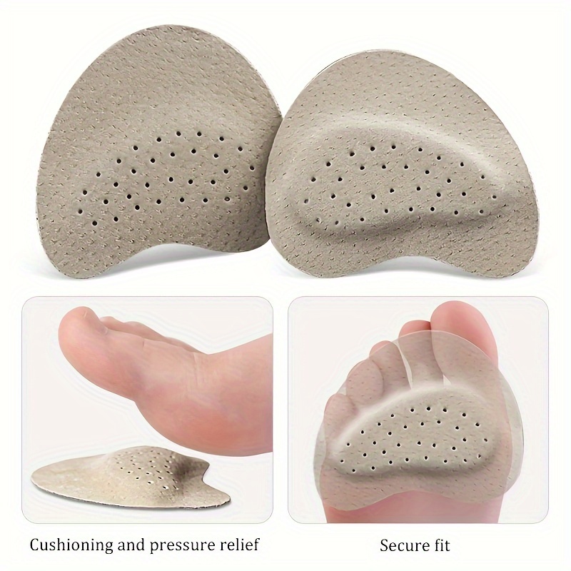 4pcs Women's Forefoot Cushions for Sandals & High Heels - Anti-Slip, Comfortable Suede Foot Care Pads with Self-Adhesive, Breathable Design, Foot Pads