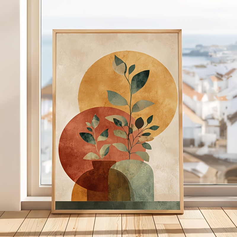 TEMU Plat 2D, 1 pièce Affiche d'art mural moderne - Peinture sur toile cadre adaptée pour /, Dos adhésif adapté pour pièces, chambres, bureaux,