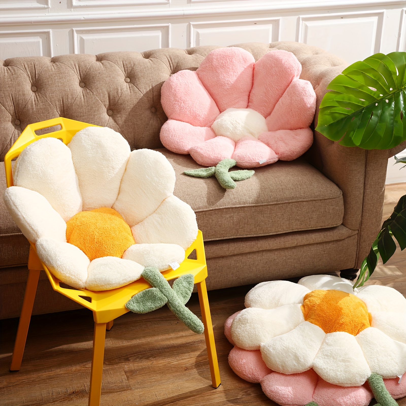 Pcs 26 Inch Flower Cushion Pillow Flower Shaped Seat Pads Cute Floor  Pillow Cushion Chair Lazy Sofa Flower Throw Pillow For Bedroom Living
