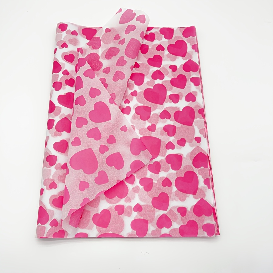 

Bulk Pack Pink Heart Pattern Tissue Paper, 50x35cm, Rainbow & Bee Themed Gift Wrap Sheets For Valentine's Day, Birthdays, Weddings, Showers, Easter