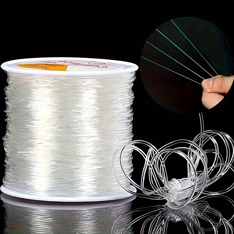 0.5-1mm Transparent Elastic String - 100m/3937in Stretchable Jewelry Cord for DIY Bracelets, Necklaces, Beading Crafts - Durable Clear Elastic Thread for Handmade Accessories, String for Bracelet Making, Craft Supplies, Glossy Finish, Smooth Texture